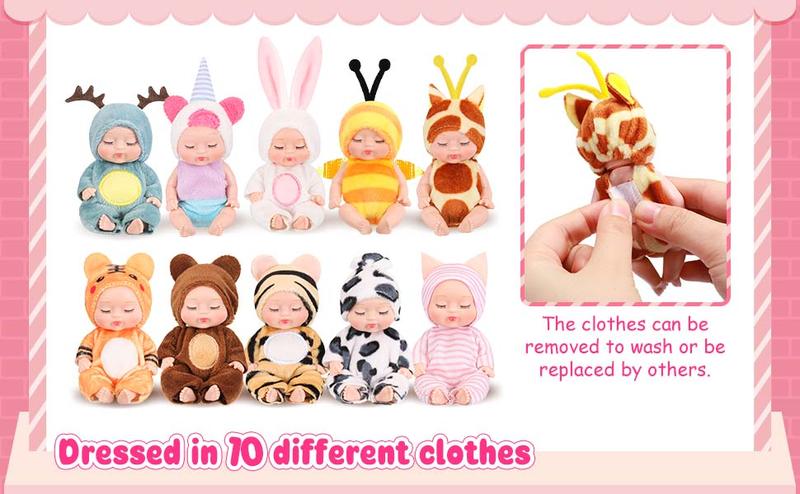 6/10 Pcs Mini Easter Reborn Cute Black Reborn for Easter Basket Stuffer Party Exchange Gift Idea Birthday Party Gift Creative Holiday Party Supplies Emotional Companionship Gift