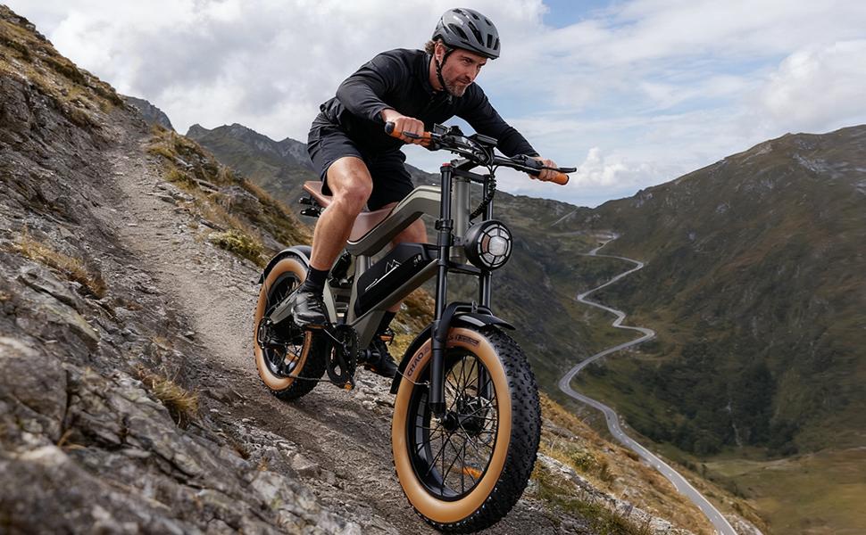 DYU M20 All Terrain Electric Bike 1500W Motor 873.6Wh Battery 100 Miles Range Dual Hydraulic Brakes 20X4.0" Tires