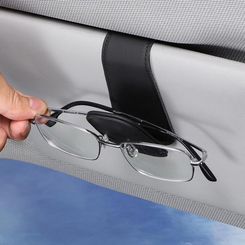 Magnetic PU Leather Car Visor Sunglasses Holder, Sunglasses Organizer for Car, Sunglasses Clip for Car Visor, Car Interior Visor Accessories
