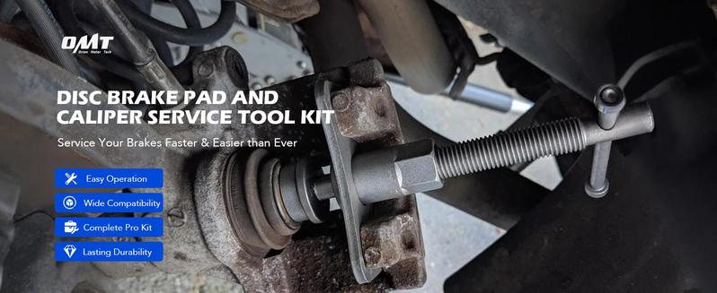 Orion Motor Tech24pcs Heavy Duty Disc Brake Caliper Tool Set Disc Brake Caliper Compressor Wind Back Tool Brake Spreading Tools, Red/Blue/Black Brake Caliper Tool Set,Fits Most American, EU, JP Autos Repair Tool Set, Adjustable Kit