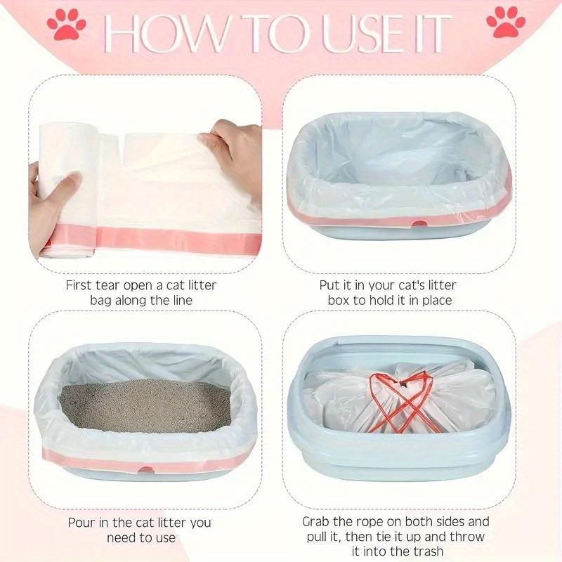 Heavy Duty Leak-Proof Cat Litter Box Liners with Drawstring Extra Large, Tear & Odor Resistant Fits Automatic Litter Boxes For Indoor & Outdoor Use