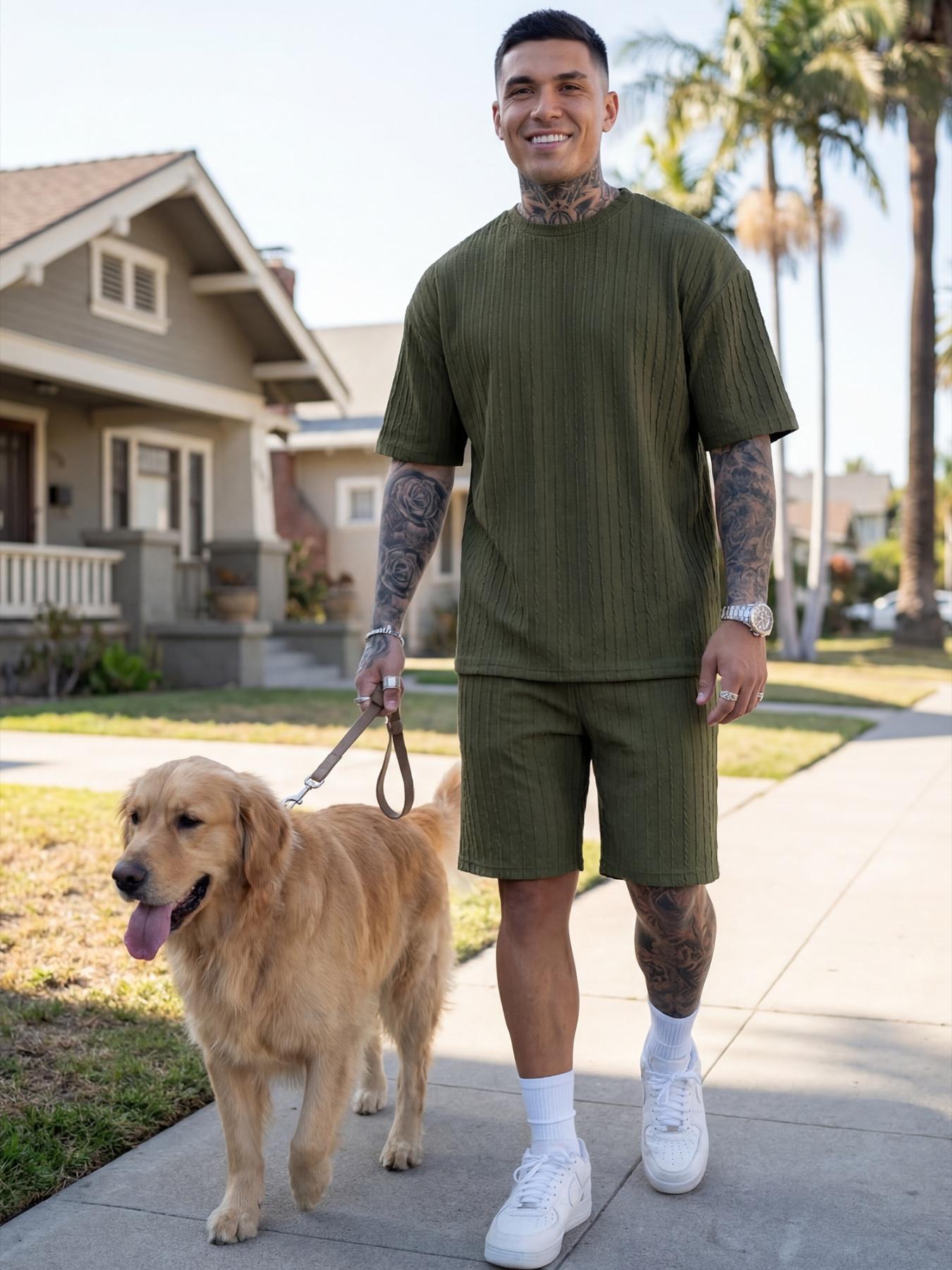 Men's Oversized 2-Piece Summer Set - Waistband