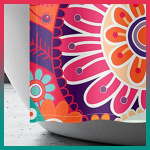 Boho Paisley Floral Shower Curtains - Mandala Indian Bohemian Colorful Flowers Bath Shower Curtain Set with 12 Hooks for Adults Kids Bathroom Decor Accessories, 72"x72" Boho Paisley Floral Shower Curtains - Mandala Indian Bohemian Colorful Flowers Bath Shower Curtain Set with 12 Hooks for Adults Kids Bathroom Decor Accessories, 72"x72"