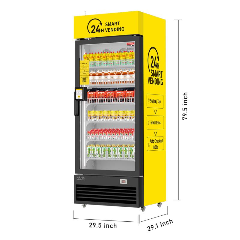 Vending Machine，HAHA Vending DC-542D Combo Vending Machine,Smart Refrigerated Beverage Vending Machine with Touch Card Reader