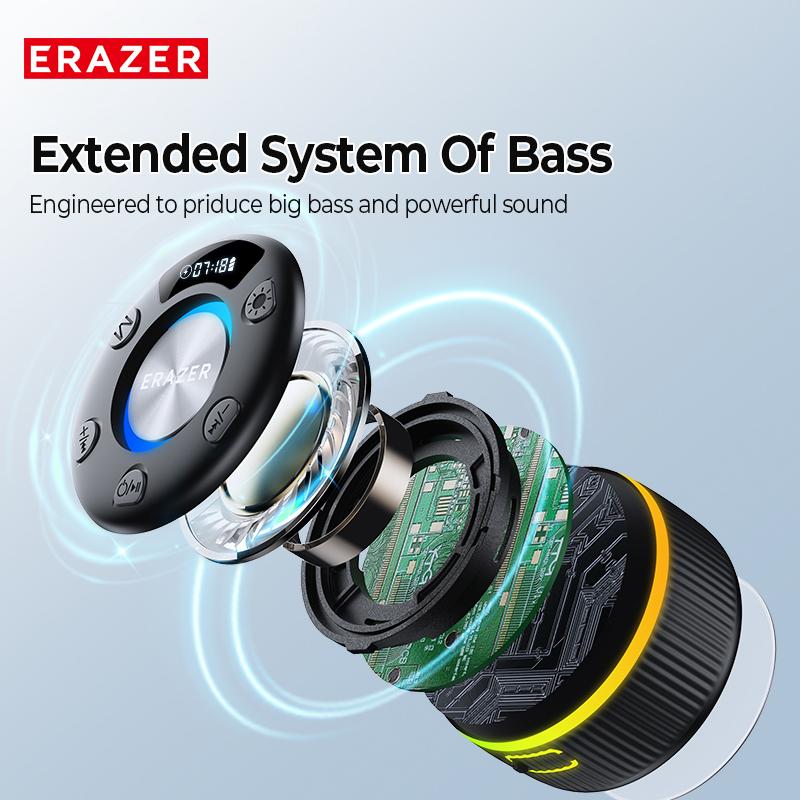 ERAZER XM102 Waterproof Shower Bluetooth Speaker Portable Wireless Speaker with Suction Cup IPX6 Waterproof Speaker Suitable for home/party/outdoor/beach, electronic products, birthday gifts