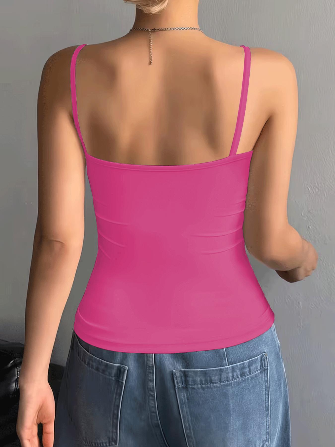 Women’s camisole – sleeveless top, no built-in bra – comfortable camisole – women’s essential slim-fit camisole – basic solid-color yoga fitness camisole