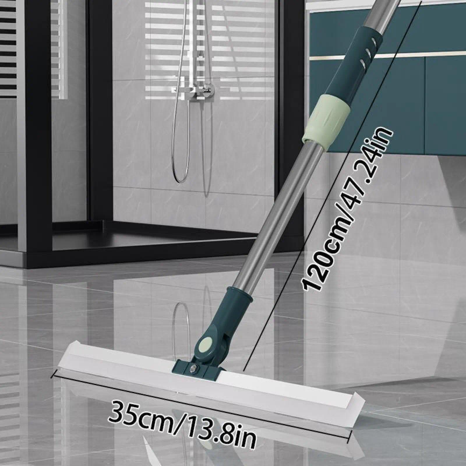 Pet Hair Tile,Dirt,Hardwood Floors,3 in1 Multifunctional,Liquids,Mop All Surface Sweeper And Squeegee For Wet and Dry Cleaning Dust,1 CountHome Retractable Silicone Floor Squeegee Bathroom Glass Floor Squeegee.