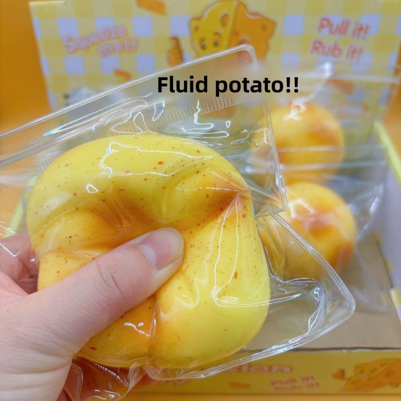 Fluid Potato Squishy, Slow Rebound, Simulation Food Toy, Potato Squeeze Ball, Stress Relief, Decompression Toy, Fidget Toy, Anxiety Relief, Portable Relax Toy