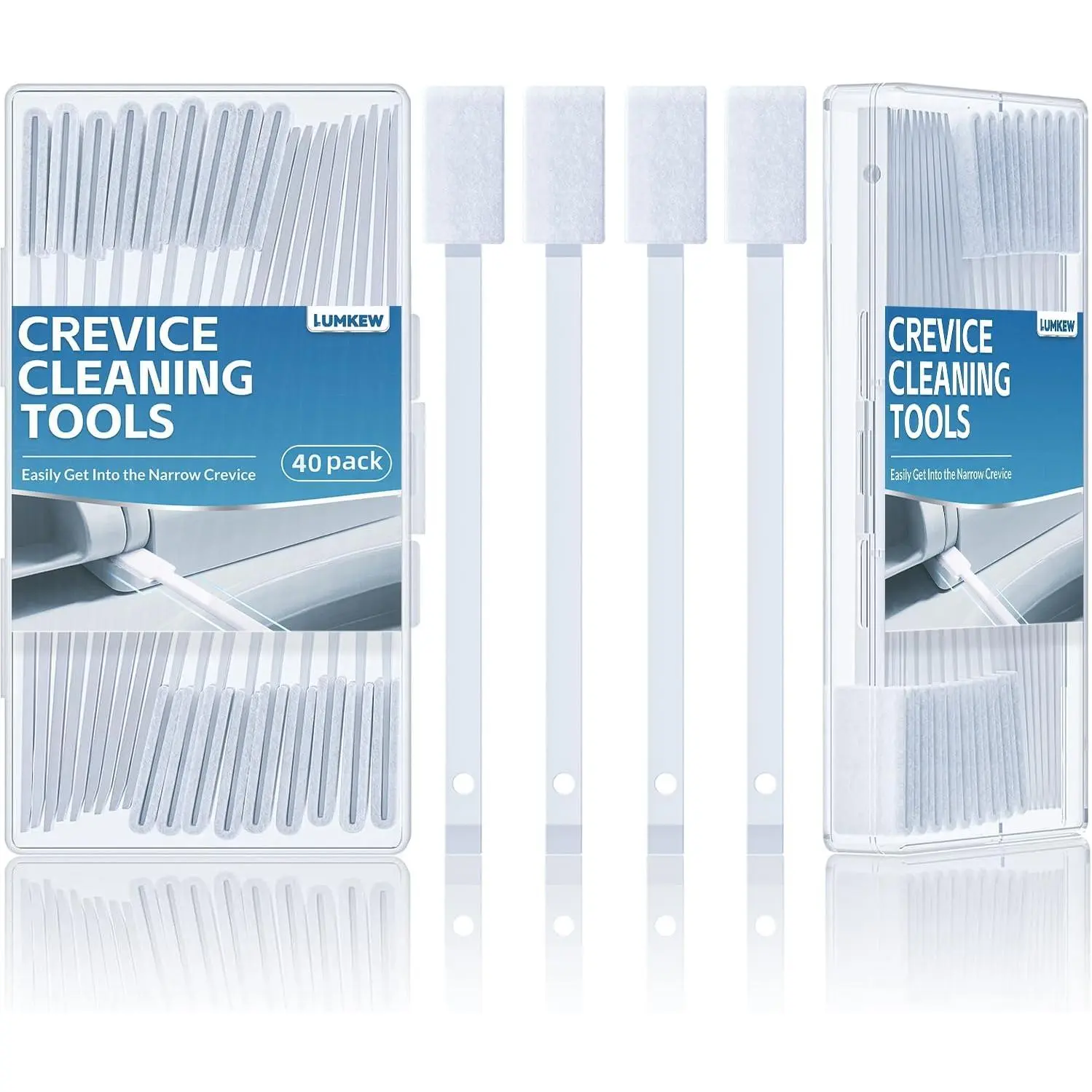 Disposable Crevice Cleaning Brushes (40-Pack) for Small Spaces, Window Tracks, Door Grooves, Vent Fans, and Toilet Corners