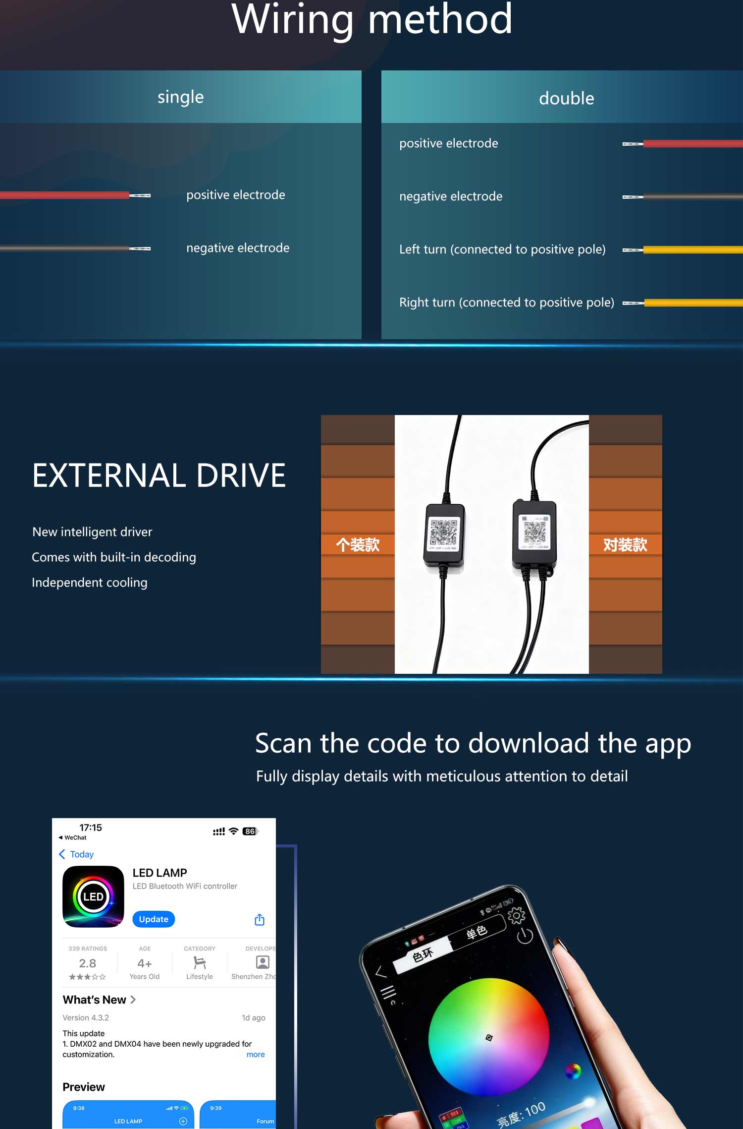 2PCS 5D RGB Angel Eyes Halo Rings Lights with Turn Signal Lights APP Bluetooth LED Motorcycle Retrofit DRL Car Headlight 12V