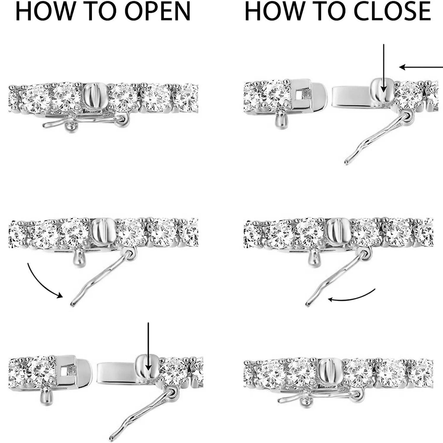 Synthetic Moissanite Tennis Necklace 0.1CT & 0.5CT Chain For Woman Party Anniversary New Gift N004