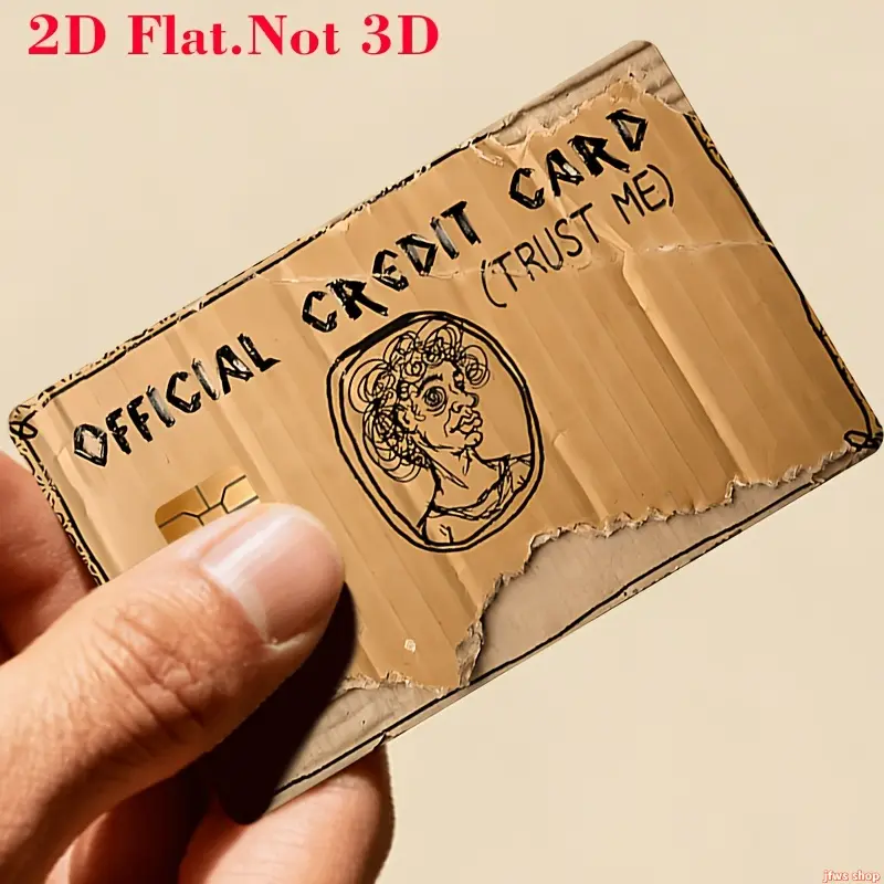 Funny Cardboard "Trust Me" Card Skin Sticker, Weird Prank Design for Debit & Credit Cards – Durable Vinyl Wrap for Bank Cards, Transit Passes, Hotel Key Cards & More tiktokshopbacktoschool, Card Sticker Cover