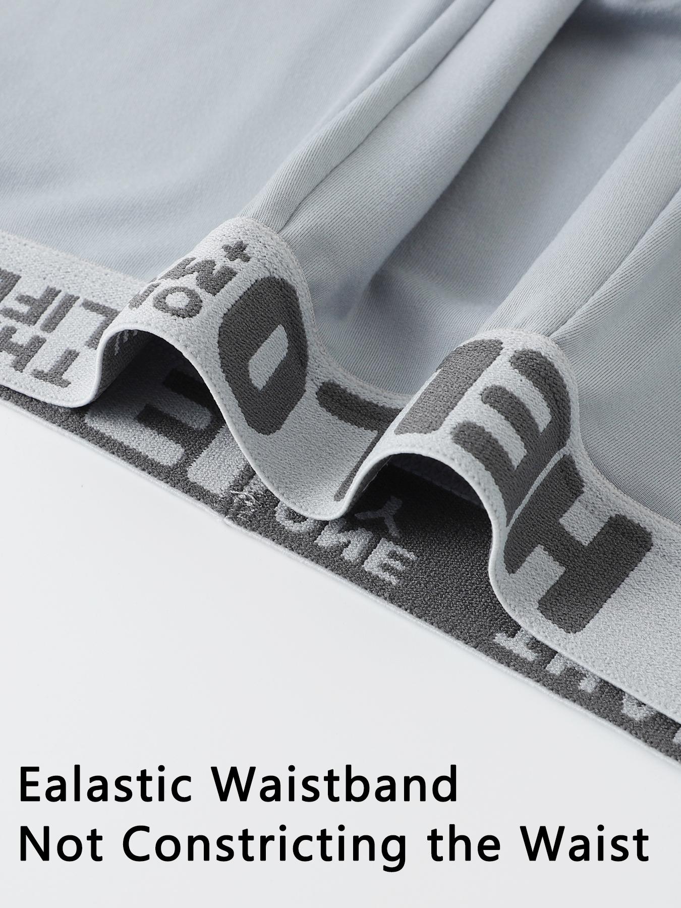 3 Pack Street Style Men's Boxer Briefs, 100% Cotton Breathable Underwear, Trendy Waistband Design, Men's Boxer Shorts