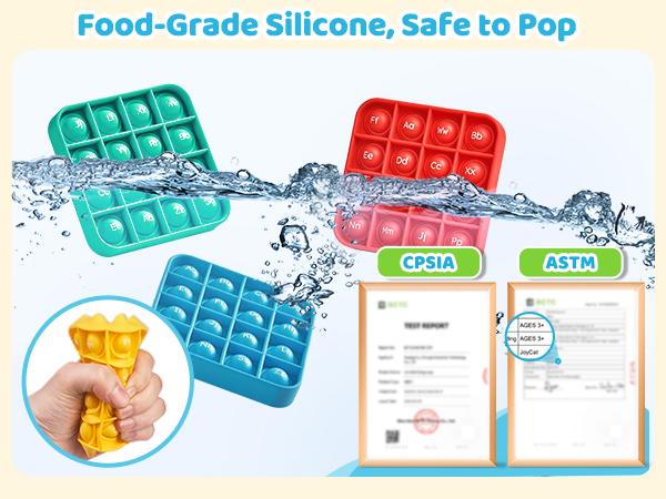 JoyCat Alphabet Bingo Board Game, ABC Learning Toys, Bingo Game for Kids Kindergarten Preschool 1st 2nd 3rd (6 Fidget Pads + 26 Flash Cards)