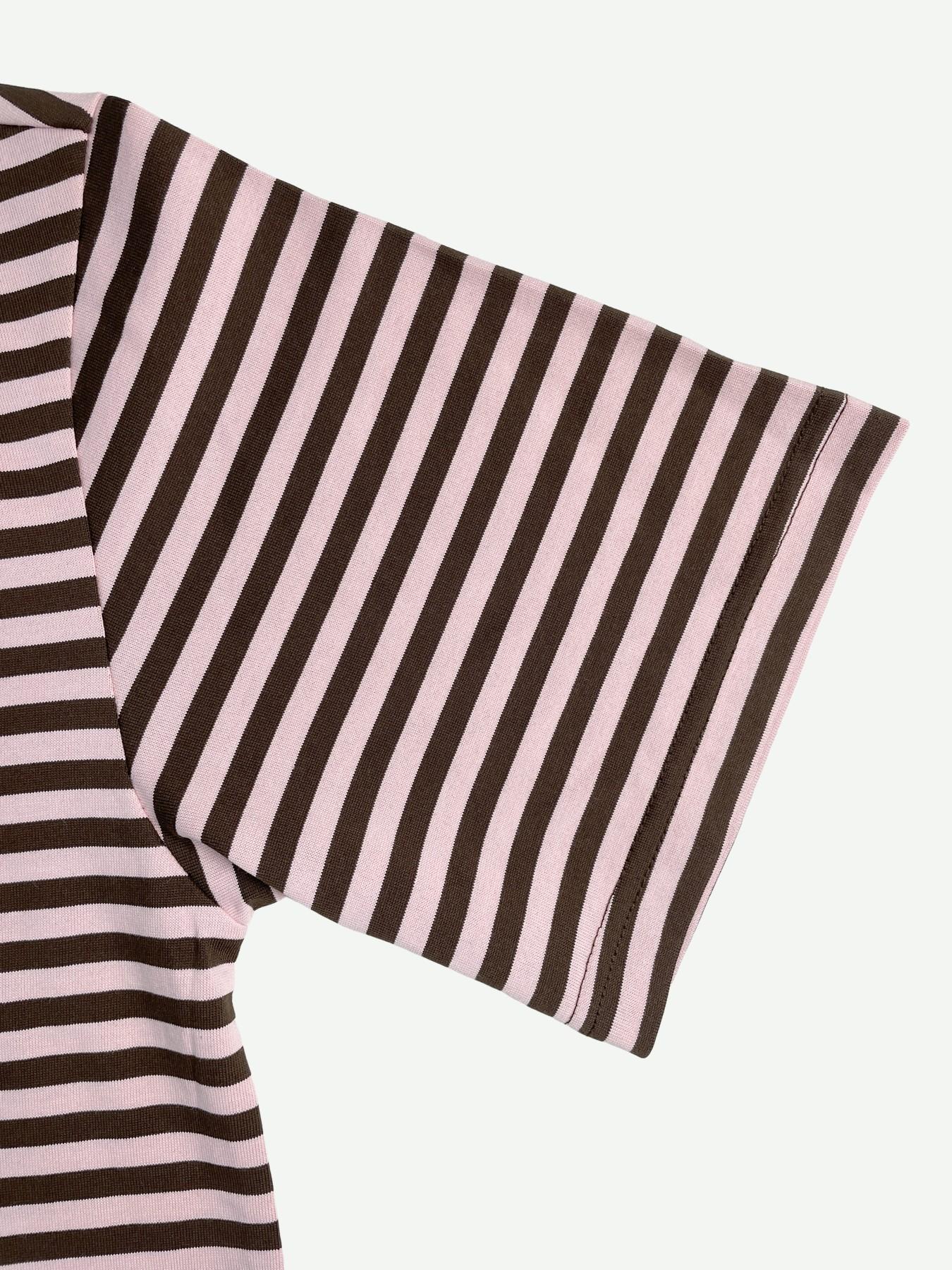 2 Spring Summer Stripe Print 2 Piece Outfit Women Clothes | Oversized T-Shirt + Drawstring Shorts | Soft Casual Lounge Set | Y2K Clean Girl Style for Daily Home Vacation Wear