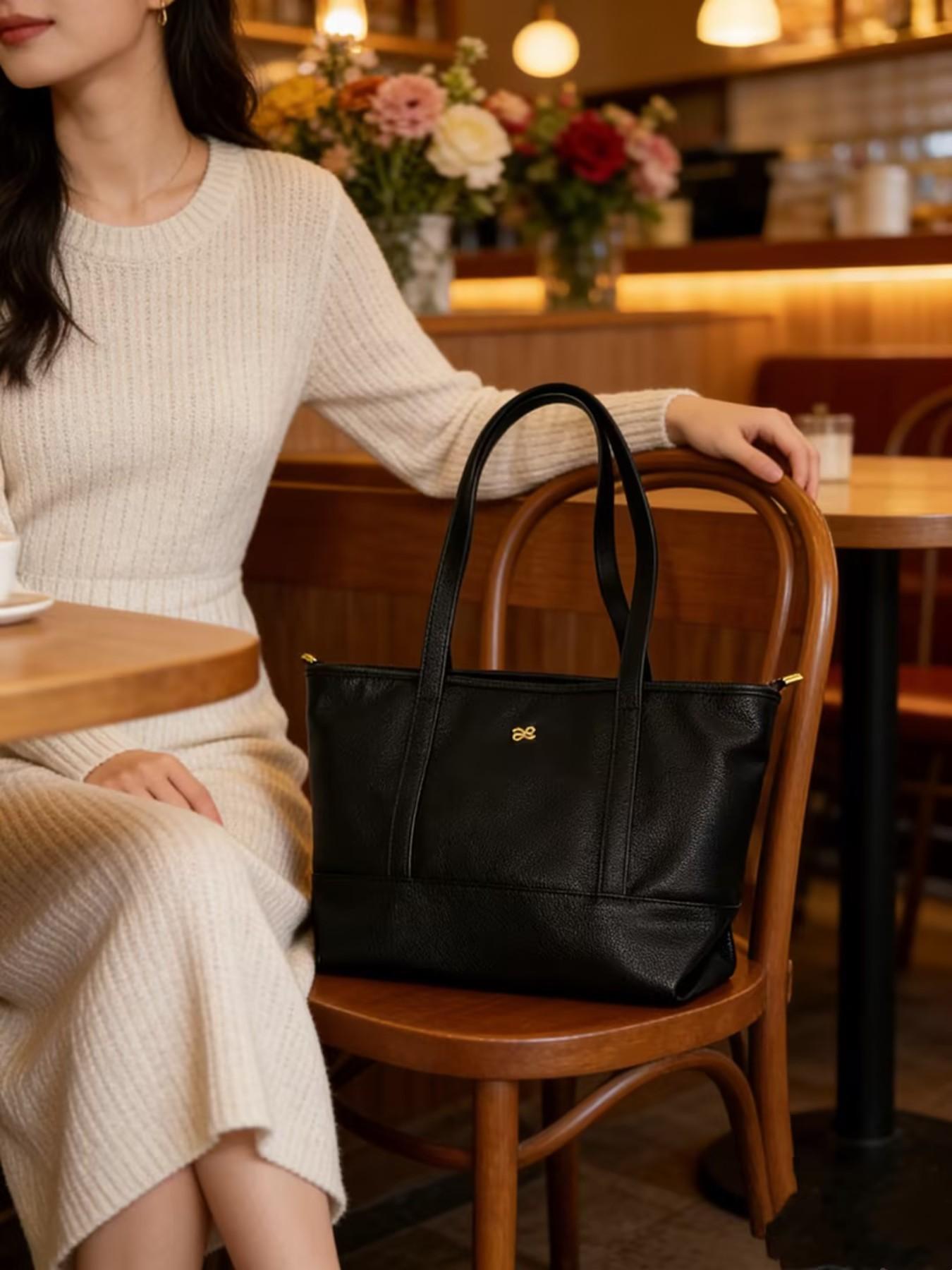 House of Littlebunny Corporate Daily Tote Bag, Sophisticated Leather Design, Organizational Compartments, Ideal for Career Women