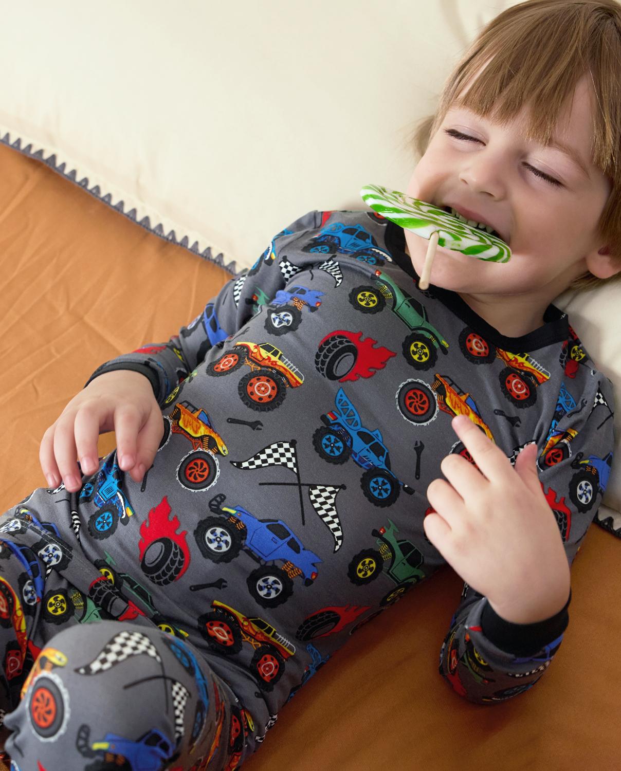 babee Reshinee Moisture-wicking Bamboo Pajama sets for Toddler Boys Girls,Temp-Sensing Babys Kids 2pcs Pjs,Long-Sleeve Snug Fit Sleepwear 12M-8Y Sets,Valentine's Day gift