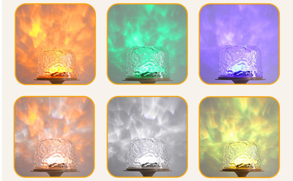 Waterproof Shower Lamp, Shower Light with 16 Color Ocean Wave Lights Projector, Lamp with & Remote,Spa-Like Mood Light for/Shower