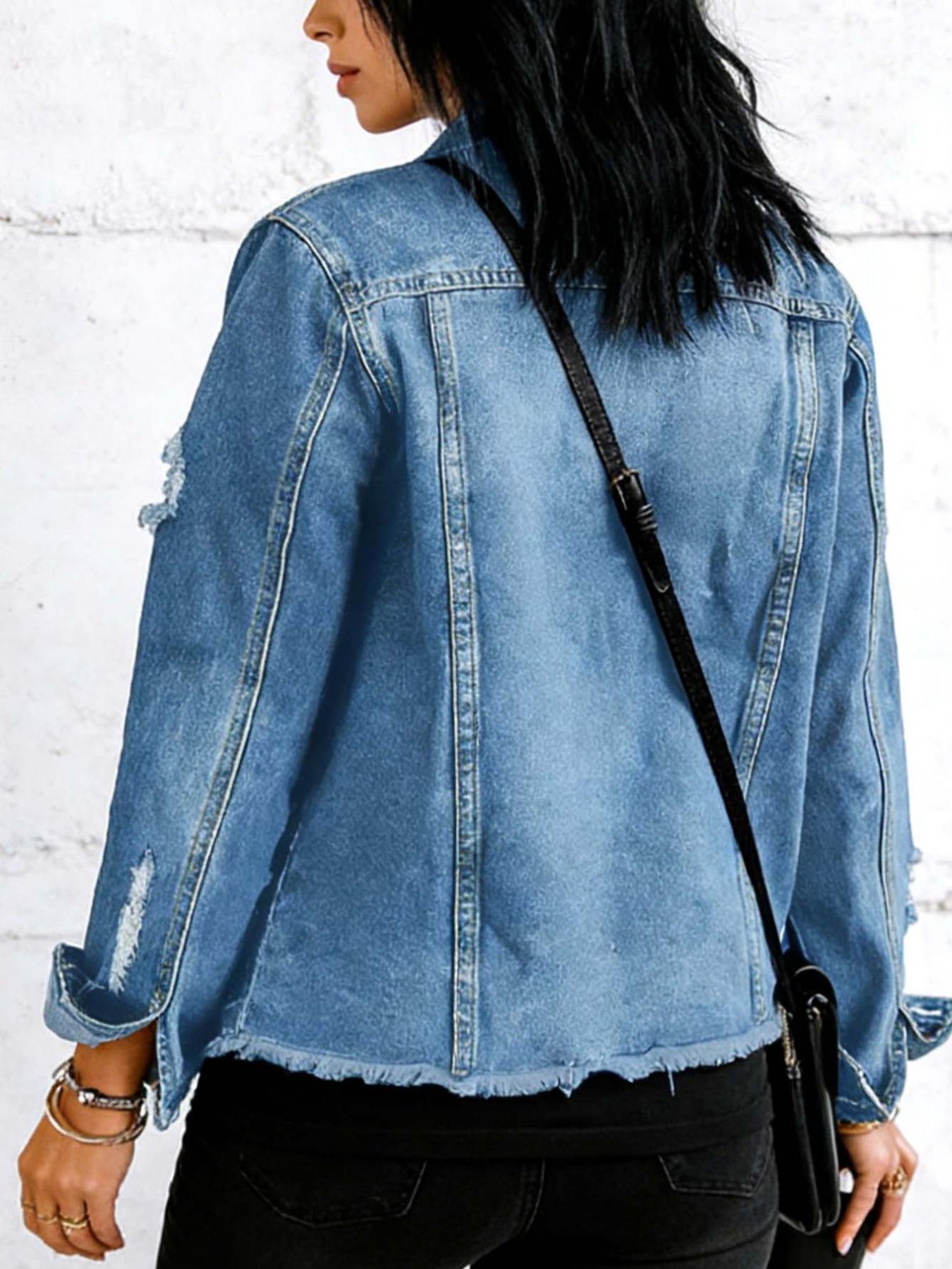 Women's Fitted Long Sleeve Button Front Jacket, Casual Plain Design, All Season Wear, Essential Fashion Item for Every Wardrobe