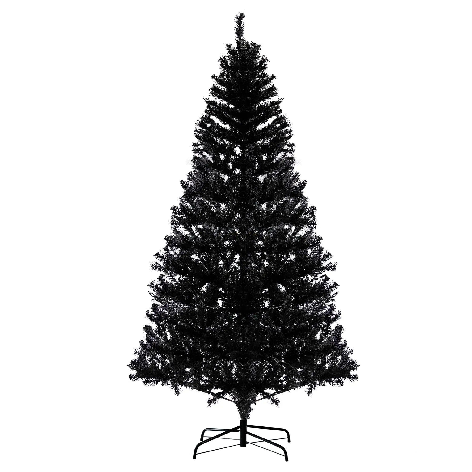 Garvee 6.5ft Pre-Lit Artificial Christmas Tree, Slim PVC - 250 Warm White LED Lights, 8 Lighting Modes - 818 Advice, Hinged Sections, Collapsible Metal Stand - Indoor Holiday Decor