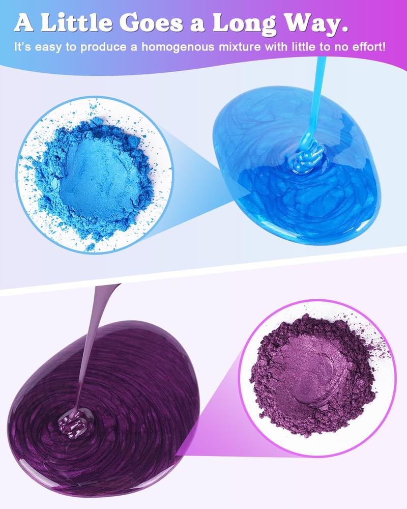 36/60 Colors Mica Powder, Mica Pigment Powder for Epoxy Resin/UV Resin, Natural Colorant Dye for Soap/Candle Making, Lip Gloss,Nail Polish, Slime and Bath Bomb Visit the LET'S RESIN Store