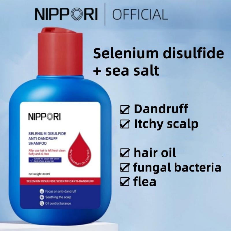 NIPPORI Selenium Disulfide Hair Care Shampoo Oil Control Refreshing Anti-Dandruff Anti-itch Scalp Cleansing Shampoo, 300ML