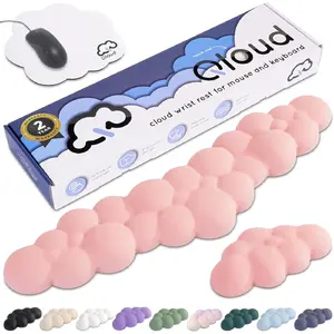 Cloud Wrist Rest Keyboard Wrist Rest for Computer Keyboard Pad, Cloud Keyboard Wrist Rest, Wrist Pad for Keyboard, Memory , Non Slip Base, Comes with  Pad - Pastel