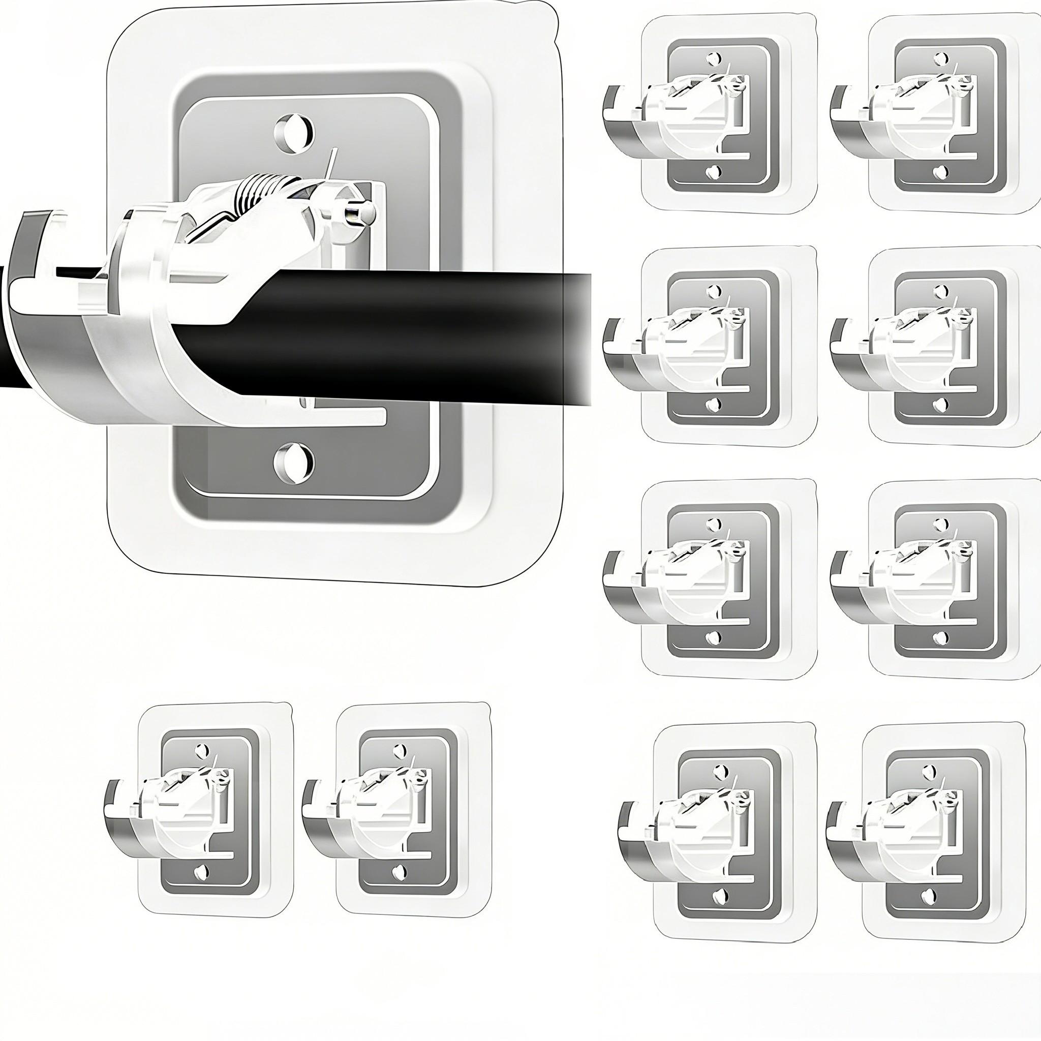 A set of 10PCS Curtain Rod Brackets with Clips,Transparent Drapery Hooks,Rod Hanging,Adjustable Rods Holder,Multipurposefor Curtain Rod Hooks for Livingroom Bathroom Kitchen Bedroom Toilet Apartment