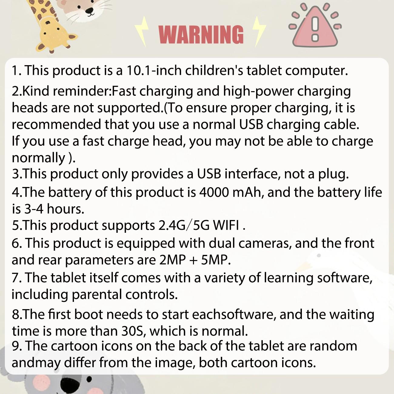 SummerFind 10.1 Inch Android Kids Educational Tablet, Childrens Tablet, 5G WiFi, HD screen with smart parental control, works with professional learning resources, comes with full EVA shockproof case, pink, perfect birthday Christmas gift for children