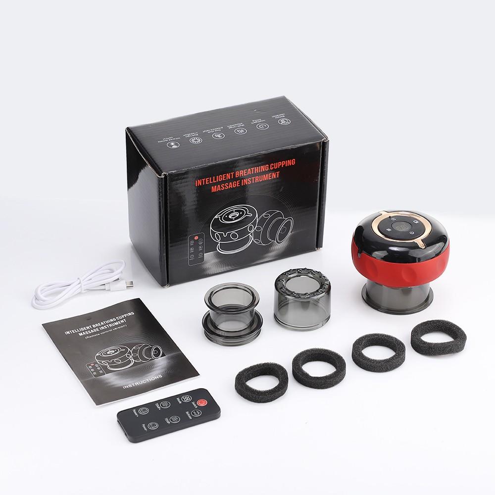 Smart Red Light Cupping Massager with Remote, Electric Heating Gua Sha Tool, 12 Levels Vacuum Suction, 12 Heat Settings, Portable Wireless Massage, Body Relaxation, Gift