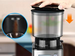 Homtone Conical Burr Coffee Grinder, Anti-Static Electric Espresso Grinder with 51 Precise Settings, Adjustable Coffee Bean Grinder for 2-12 Cups, Clog-Free, Digital Display Stainless Steel