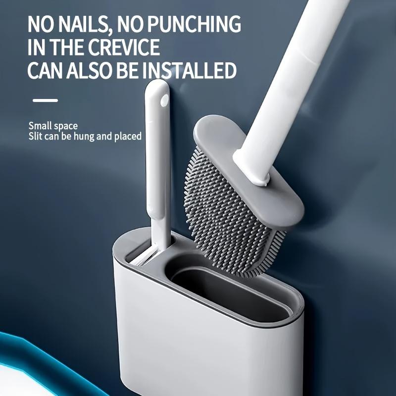 Long-handled Silicone Toilet Cleaning Brush – Soft, Hygienic Bristles for Gentle Scrubbing – Dries Rapidly & Installs in Seconds – for A Fresh, Spotless Bathroom