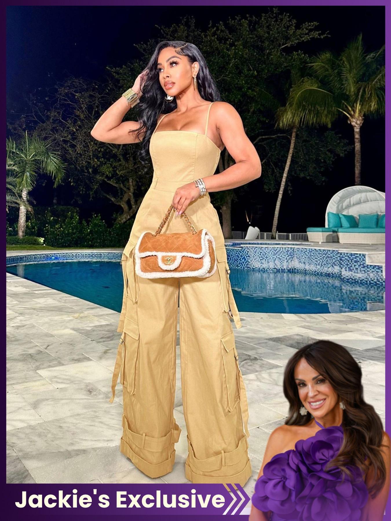 Sexy Halter Multi-Pocket Workwear Jumpsuit, Fashion Casual Women's Wide Leg Jumpsuit, Sleeveless Loose-Fitting All Seasons，Jackie's ExclusivePick, LimitedAvailability on Live