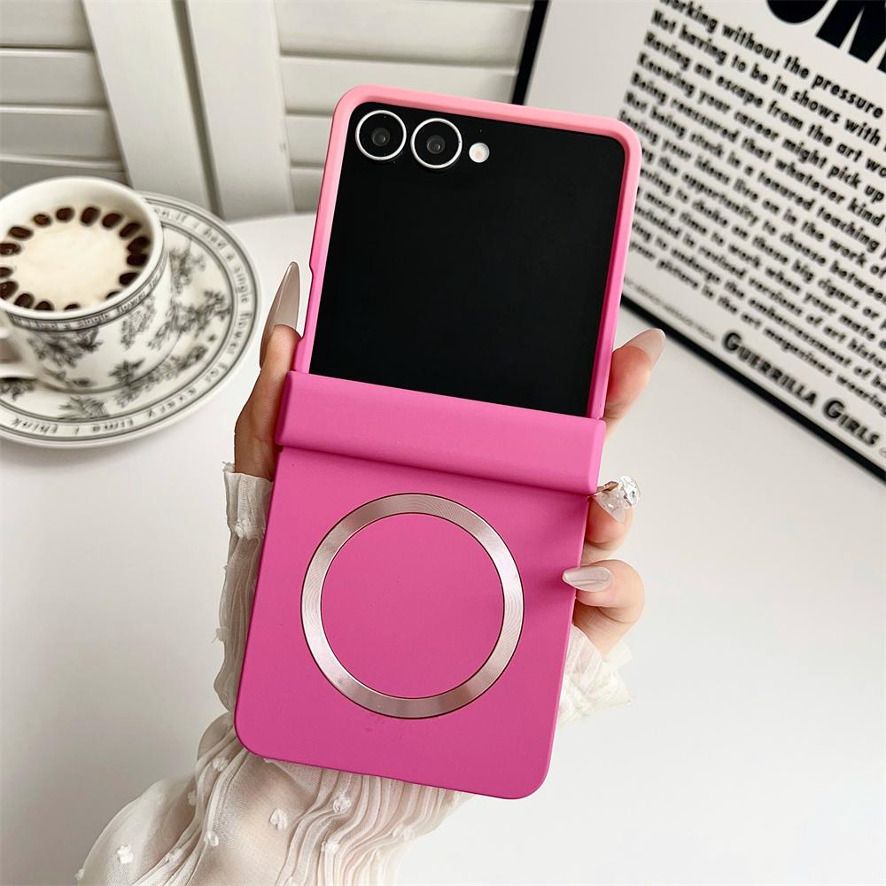 Gradient CD Pattern Phone Case for Samsung Galaxy Z Flip7/6/5/4/3, Wireless Charging Compatible, Hinge Protection, Anti-Slip Foldable Case