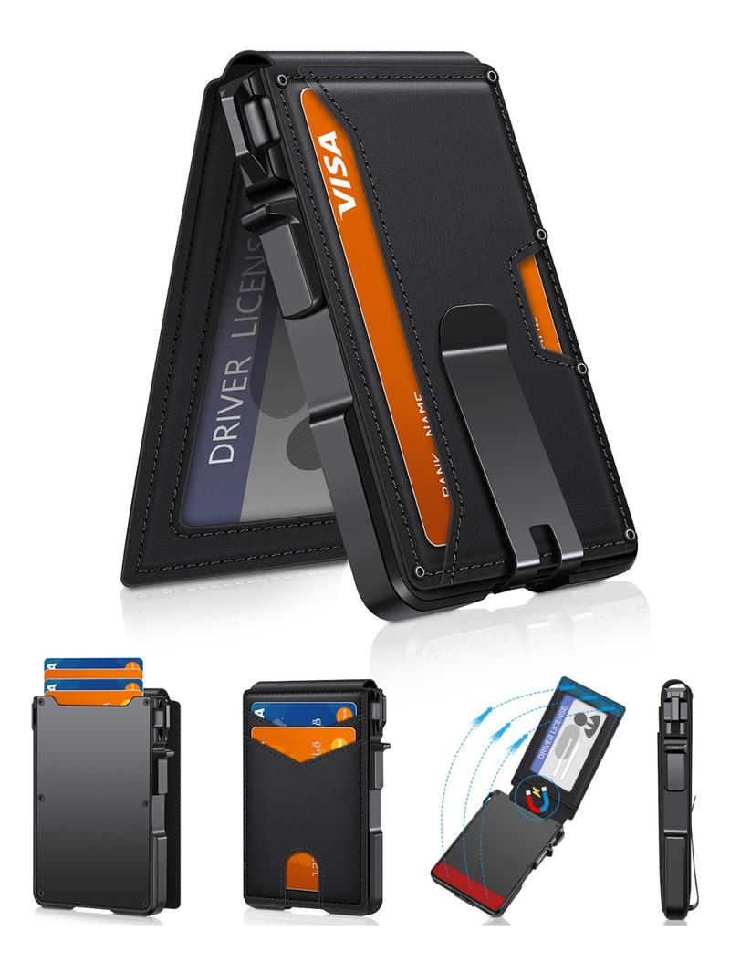 Men's Business Style Minimalist Card Holder, Rfid Card Slots, Magnetic Closure Card Holder Organizer, with Rfid Blocking, Multi Card Slot Wallet for Men for Daily Use Men's Business Style Minimalist Card Holder, Rfid Card Slots, Magnetic Closure Card Holder Organizer, with Rfid Blocking, Multi Card Slot Wallet for Men for Daily Use