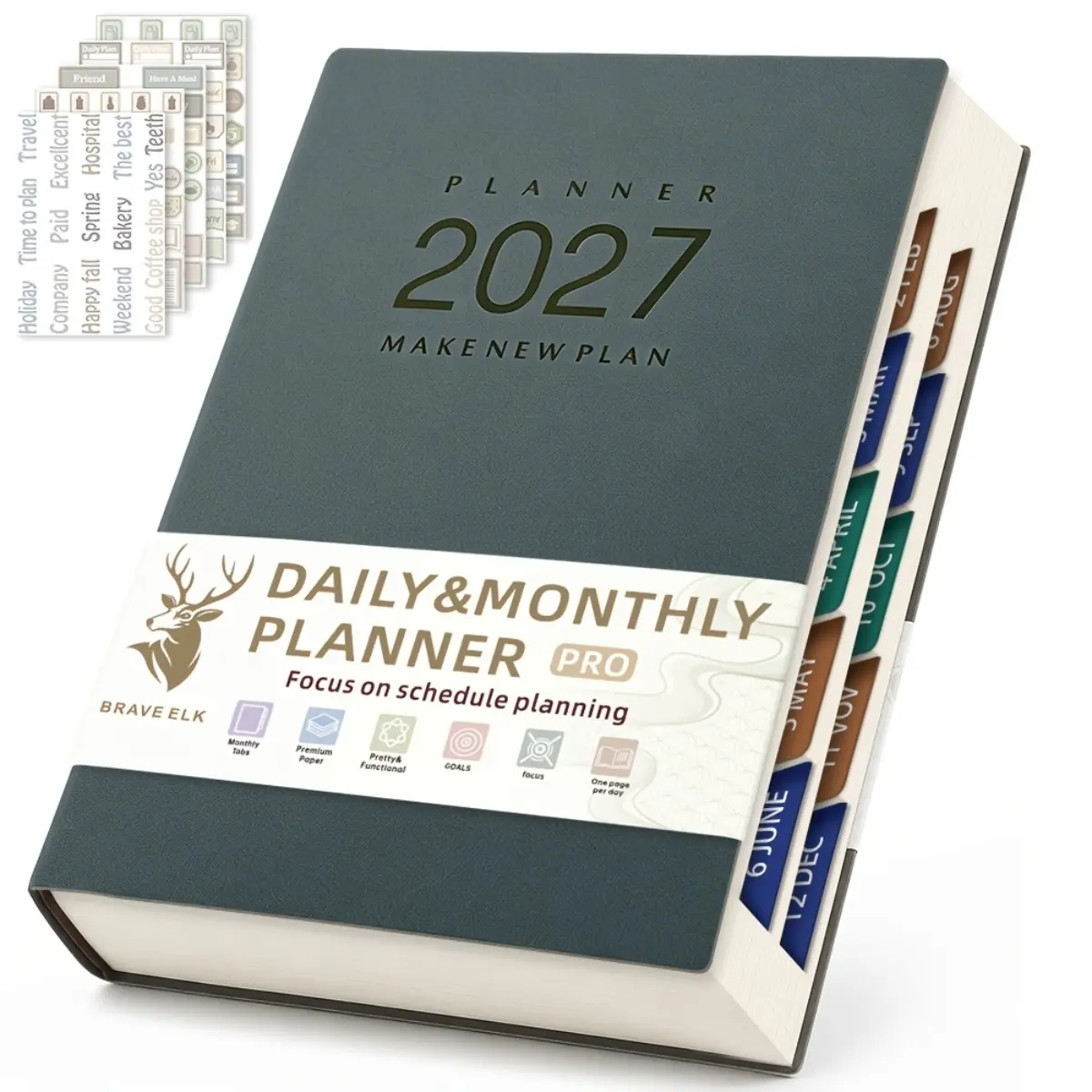 2027 Daily Planner Binder, 400 Pages Productivity Planner with Habit Tracker, Monthly & Daily Planning Notebook, Time Management Organizer, Goal Setting Journalfor Work, School, Office, Study and Self Discipline, Day Planner