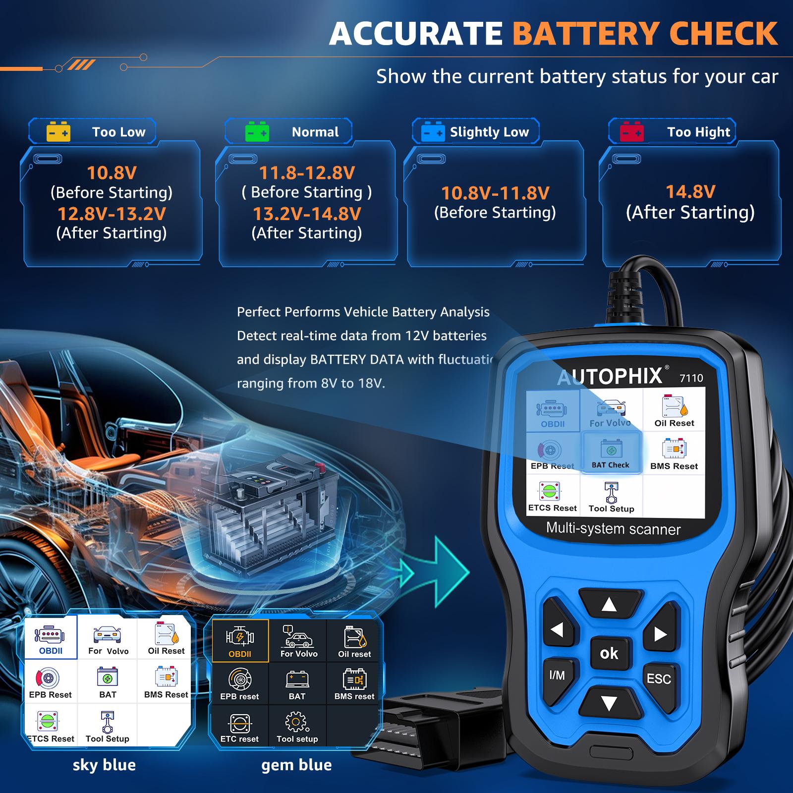 Autophix 7110 OBD2 Scanner Alll System ABS SRS Automotive diagnostic tool for Volvo Vehicle