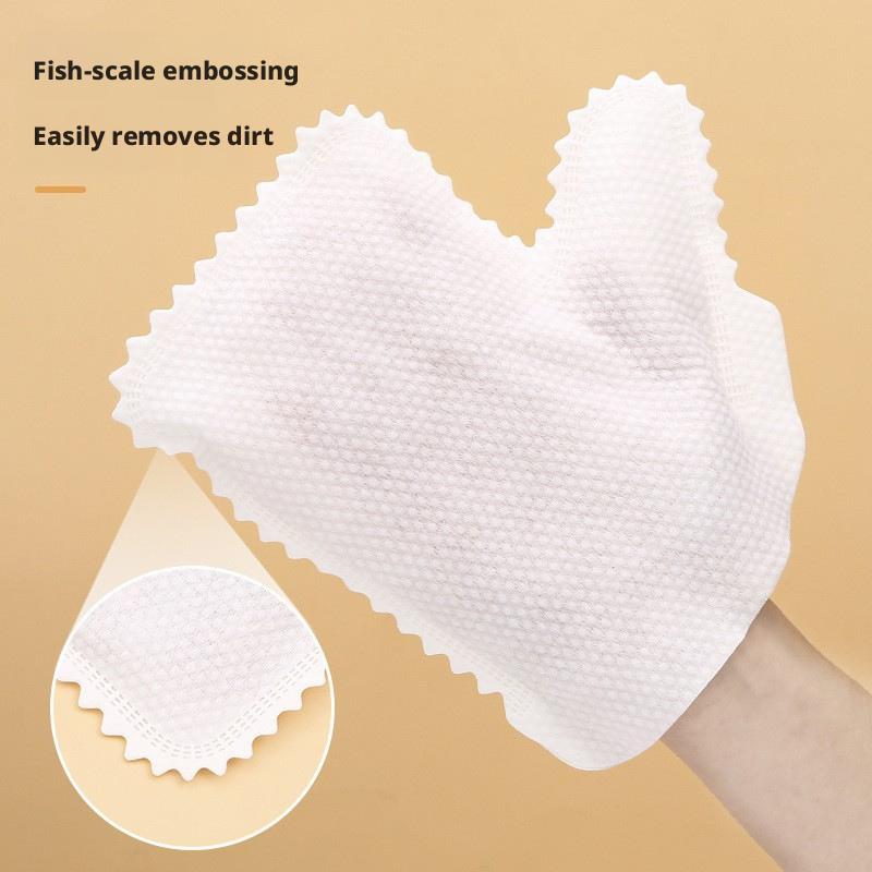 Thickened Non-Woven Cleaning Gloves, Absorbent & Dirt-Removing, Dust-Free, Wet/Dry Dual-Use, Disposable Household Wipes