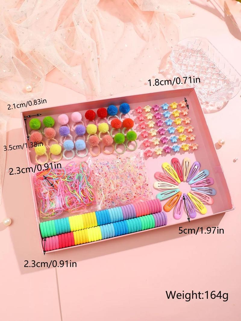 Random Color Hair Accessories Set, Elastics Cute Hair Ties & Clips & Claws, Fashion Hair Accessories for Women & Girls