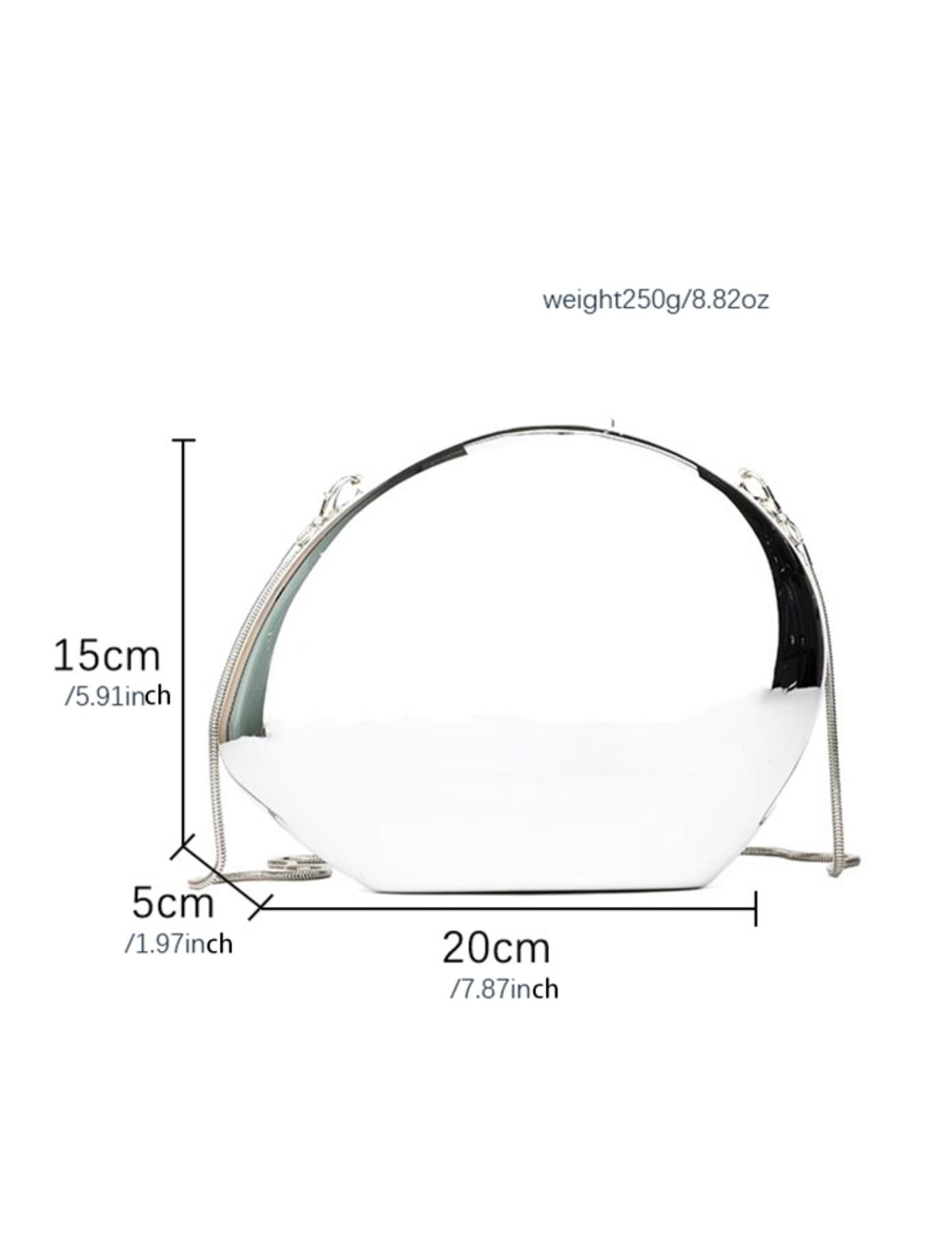 Egg-Shaped Acrylic Shiny Shell Box Bag, Party Handbag, Chain Crossbody Bag, Summer Commuter Lipstick Phone Bag, Fashion Evening Bag