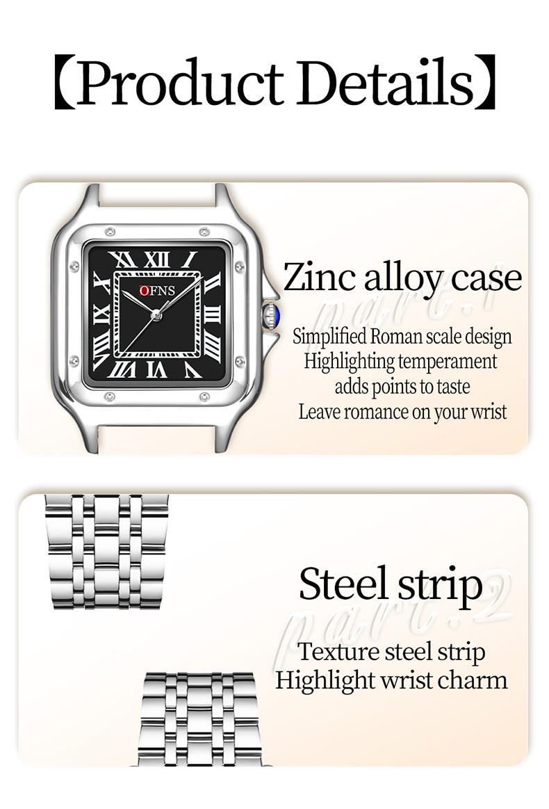 1Pcs Fashion Elegant Design Women's Watches, Stainless Steel strap/Zinc Alloy Case, Luxury Brand Business Lady Quartz Wristwatch Waterproof, Classic Simple Casual Women Watch, Watches For Woman Mother Holiday Birthday Gifts