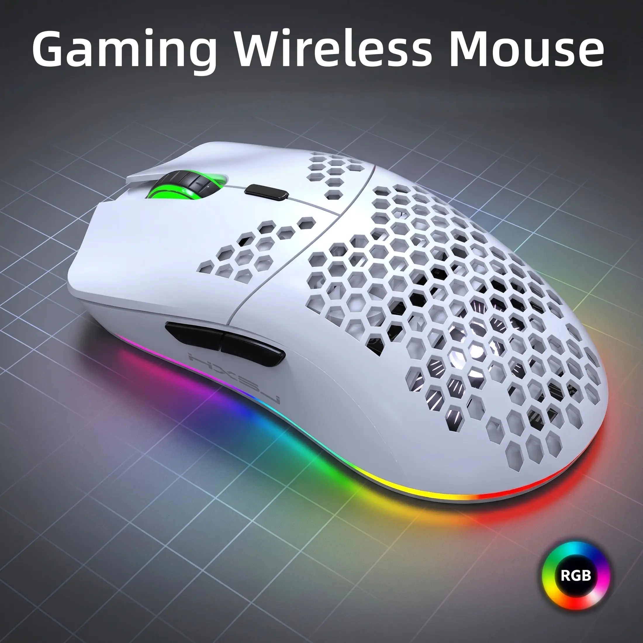 Wireless Gaming Mouse, Rechargeable Ergonomic Design Mouse with RGB Light, Gaming Accessories for Laptop & Desktop, Gaming Equipment