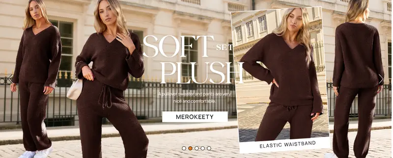 Women's fuzzy two-piece loungewear styled for everyday wear and casual occasions