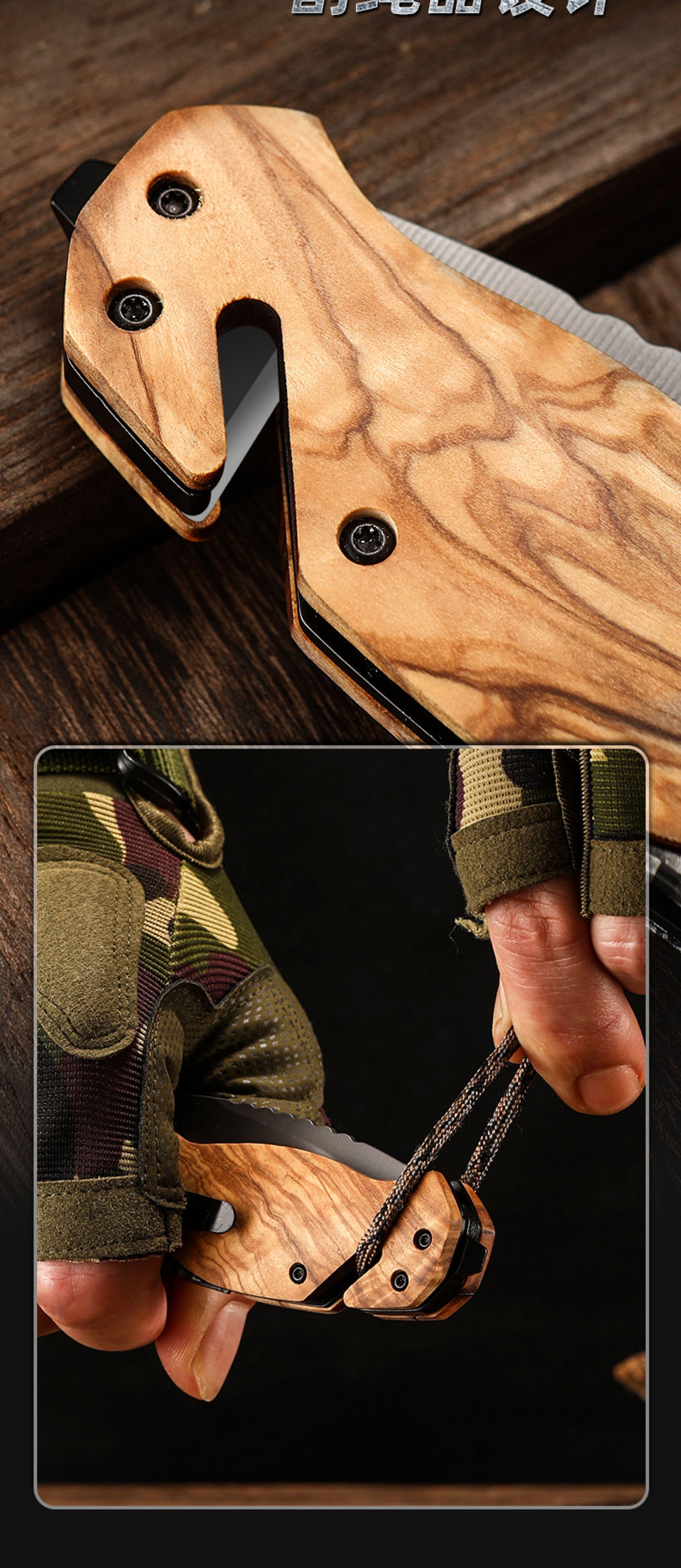 Camping stainless steel fruit knife high hardness sharp folding knife outdoor multi-function knife self-defense portable survival knife Christmas gift