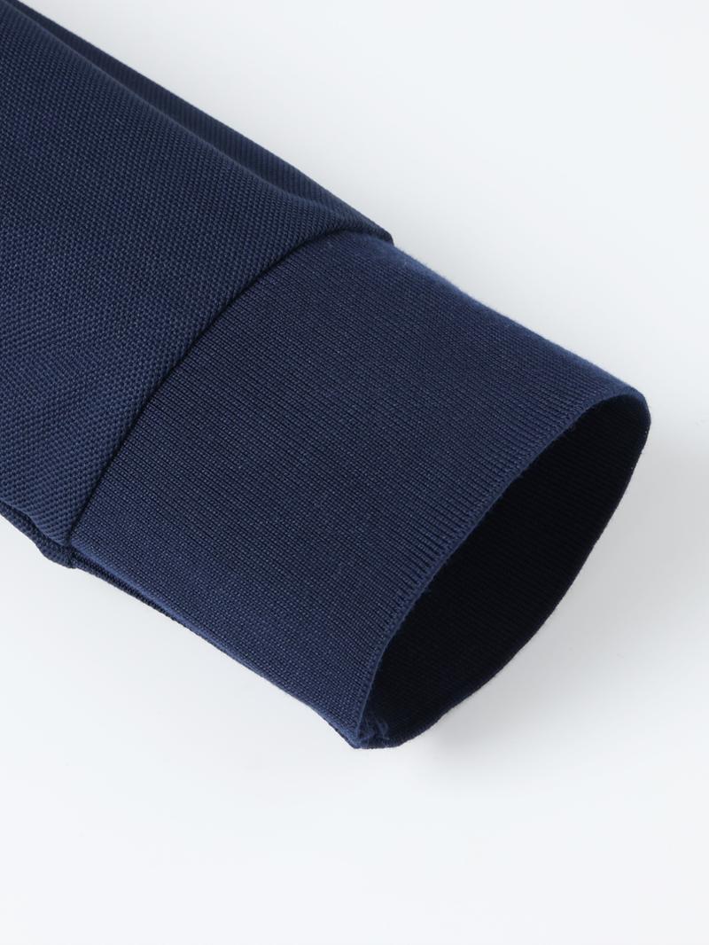 Men's Solid Color Long Sleeve Polo Shirt, High-End Fashion Fabric, Comfortable, Casual Sports Wear, All Seasons, Golf Outdoor Activity