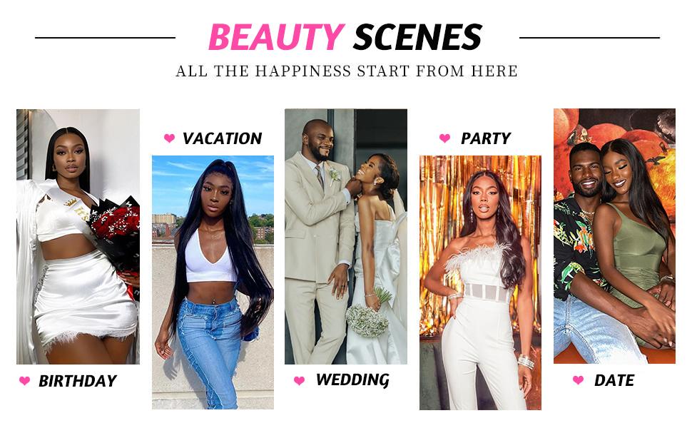 Bling Hair 360 Transparent Lace Front Wigs Real Hair Straight Frontal Wigs 180% Density 360 Full Lace Wigs Real Hair For Women Real Hair Ponytail Wigs 24 26 28 Inch