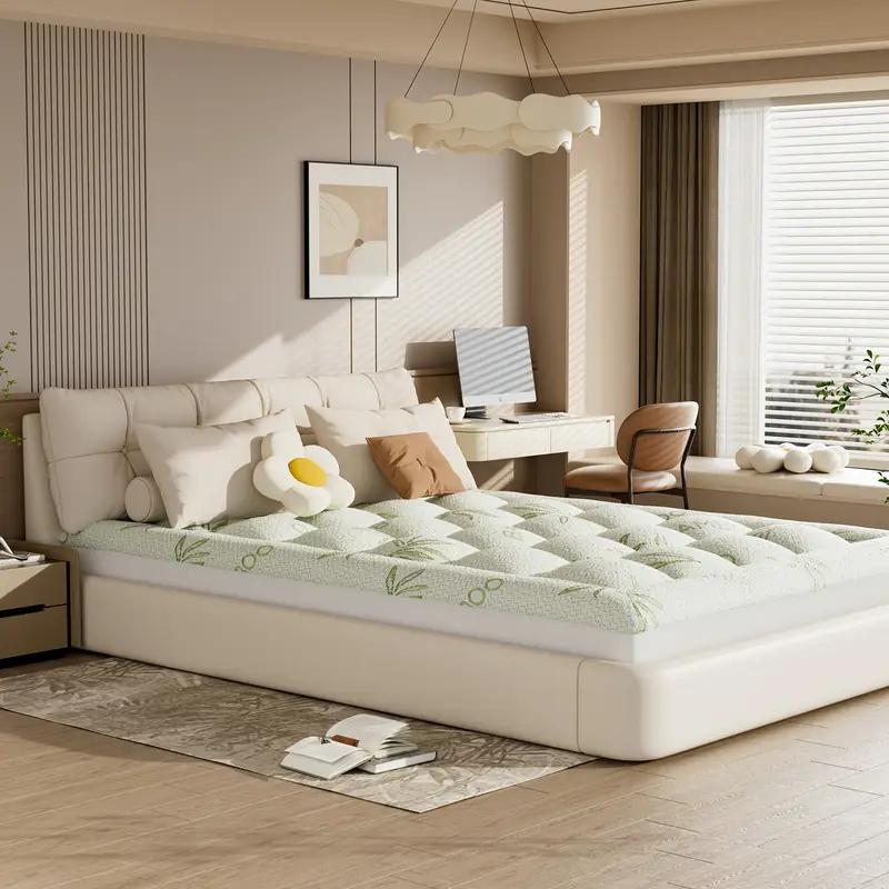 Bamboo Extra Thick Mattress Topper Waterproof Mattress Protector- 1000 GSM Quilted Fitted Extra, Cooling Breathable Pillow Mattress Pad - Deep Pocket Topper Fits 8-21 Inches