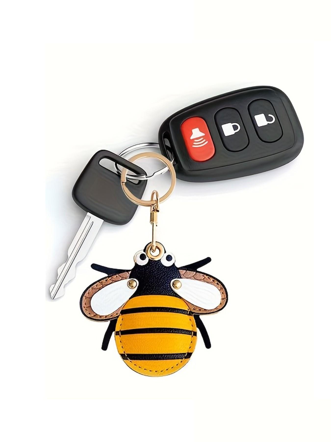 Creative PU Leather Cute Bee Keychain, Insect Backpack Charm, Women's Accessory, Holiday Gift, All Seasons Fashion Item