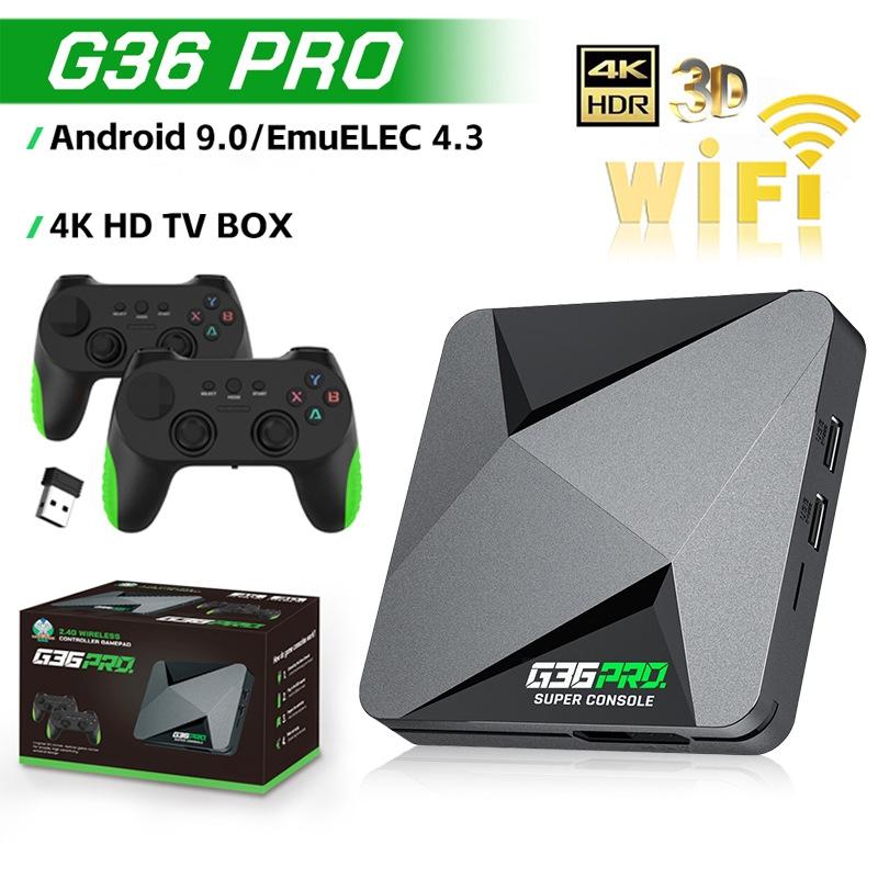 G36 PRO gaming console set-top box with 4K dual-system wireless function Game. G36PRO home gaming console with 64G memory. Completely upgraded retro gaming console.