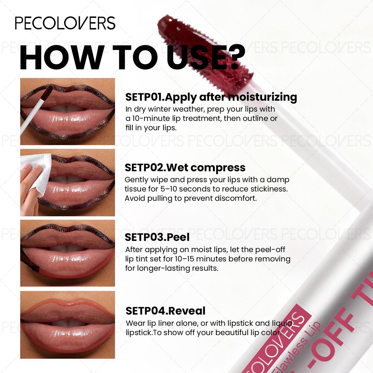 1pc Peel-Off Lip Liner Tattoo,Waterproof Long-Lasting Matte Lip Stain,Hydrating Makeup,Lip Liner & Gloss
